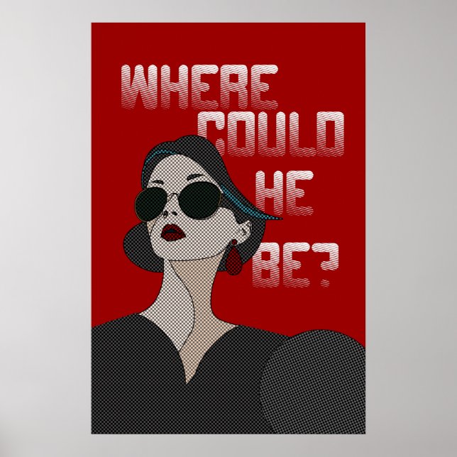 Comic Book Style Frau Vintag Camp Poster (Vorne)