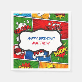Comic Book Style Kindergeburtstag Party Serviette