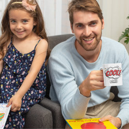 Comic Book Style Muster Cooler Vater Weiß Kaffeetasse