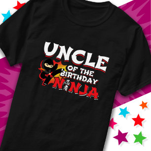 Comic Book Style Party Onkel des Geburtstags Ninja T-Shirt