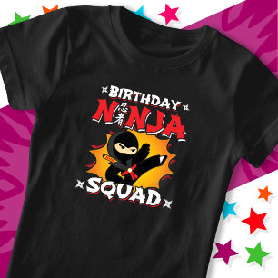 Comic Book Style Party Spaß Geburtstag Ninja Squad T-Shirt