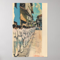 Comic Book Style Poster, Full Color Illustration,
