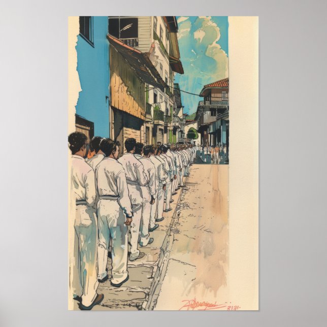 Comic Book Style Poster, Full Color Illustration, Poster (Vorne)