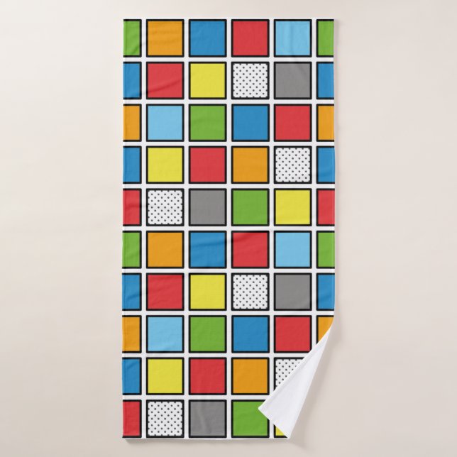 Comic Book Style Squares Badehandtuch (Badehandtuch)