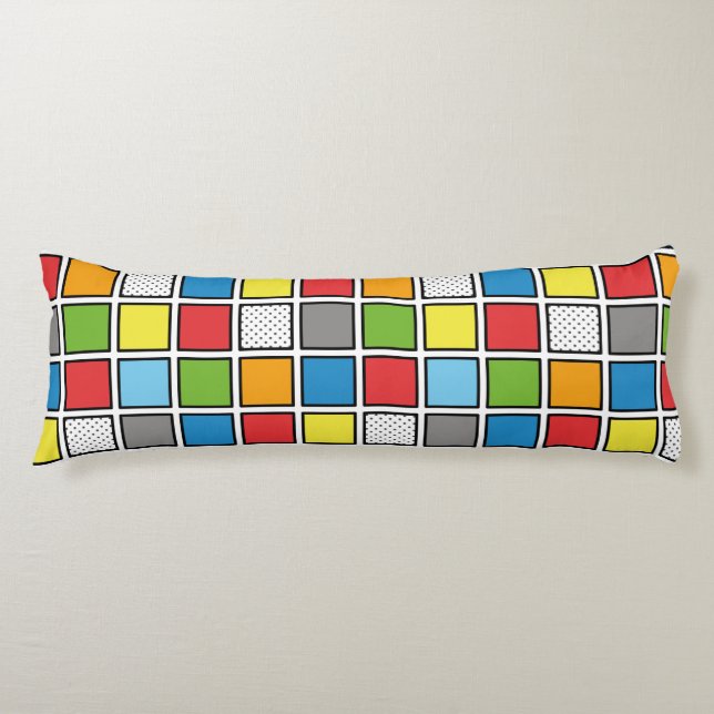 Comic Book Style Squares Body Pillow Seitenschläferkissen (Vorderseite)
