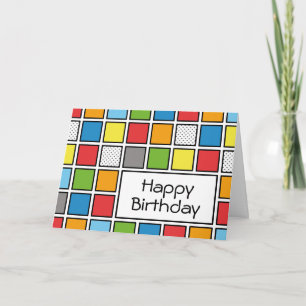 Comic Book Style Squares Card Karte