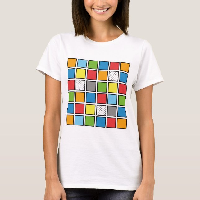 Comic Book Style Squares T - Shirt (Vorderseite)