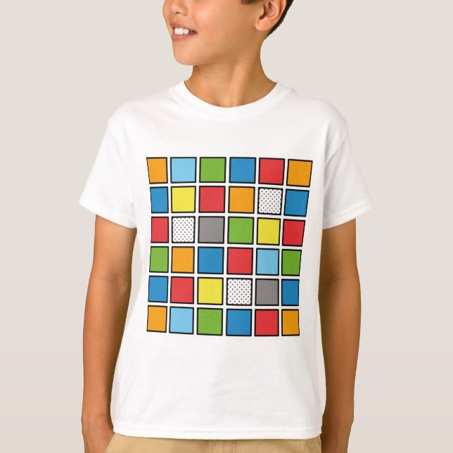 Comic Book Style Squares T - Shirt (Vorderseite)