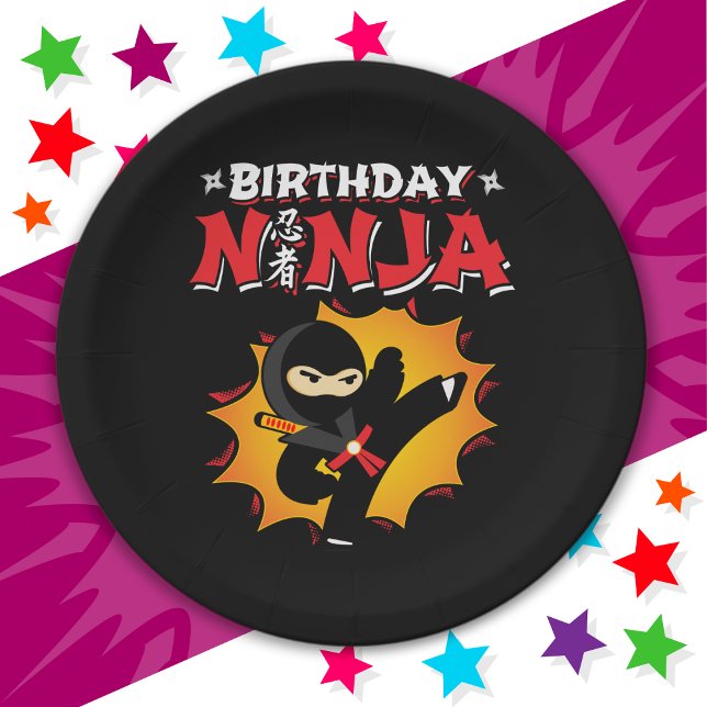 Comic Book Style Super Party Geburtstag Ninja Pappteller (Von Creator hochgeladen)