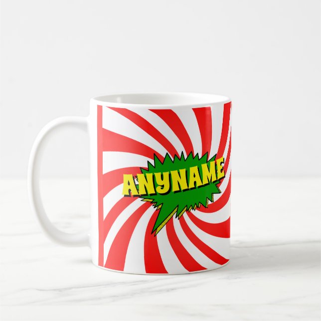 Comic Book Style Text Gelb grün hinzufügen Kaffeetasse (Links)