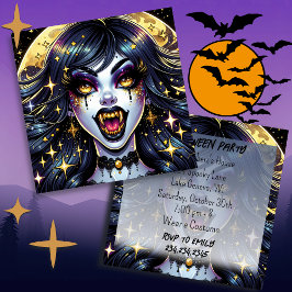 Comic Book Style Vampire Halloween-Party