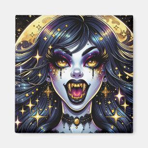 Comic Book Style Vampire Halloween-Party Magnet