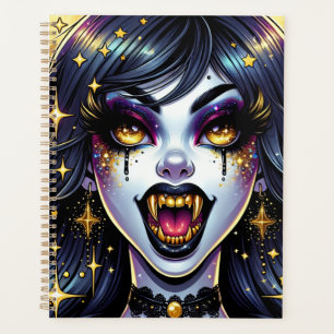 Comic Book Style Vampire Halloween-Party Planer
