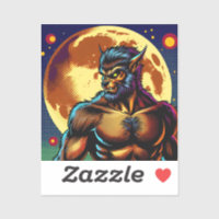 Comic Book Style Werewolf vor Vollmond