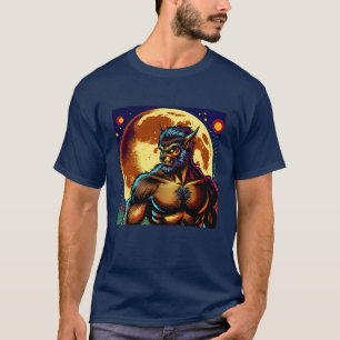 Comic Book Style Werewolf vor Vollmond T-Shirt