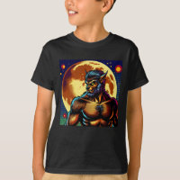 Comic Book Style Werewolf vor Vollmond