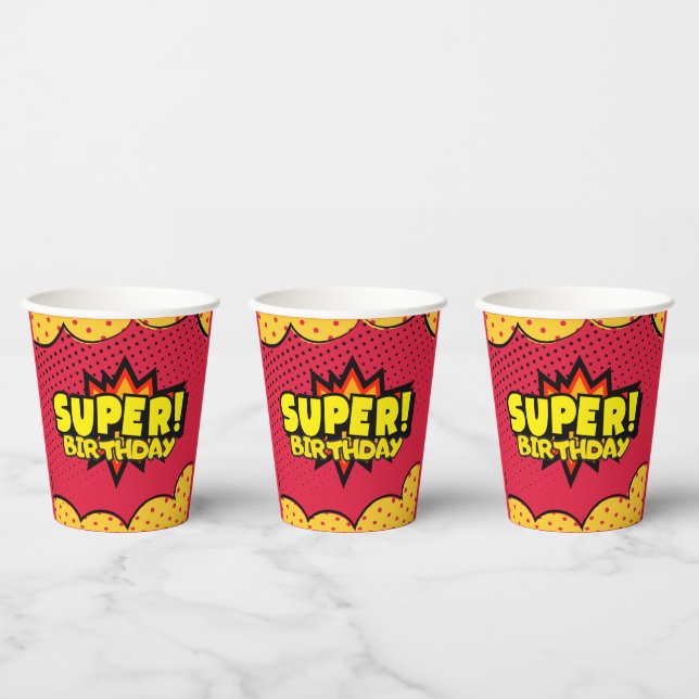 Comic-Book-Superhelden-Junge Geburtstag  Pappbecher (Multi)