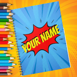 Comic Book Superhero Custom Spiral Notebook Notizblock