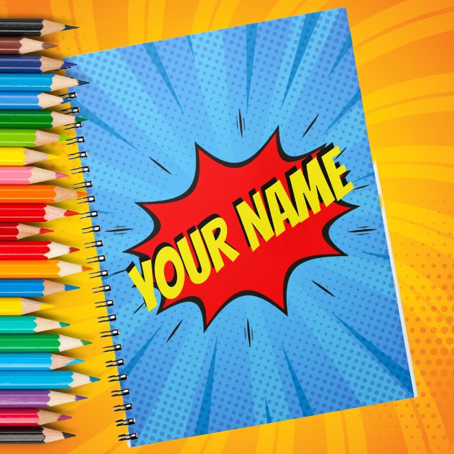Comic Book Superhero Custom Spiral Notebook Notizblock (Von Creator hochgeladen)