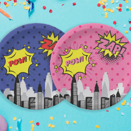 Comic Book Superhero Einzigartiges Mädchen Pappteller