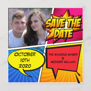Comic Book Superhero Save the Date