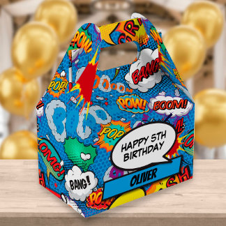 Comic Book Superherry Blue Geburtstagsparty Geschenkschachtel
