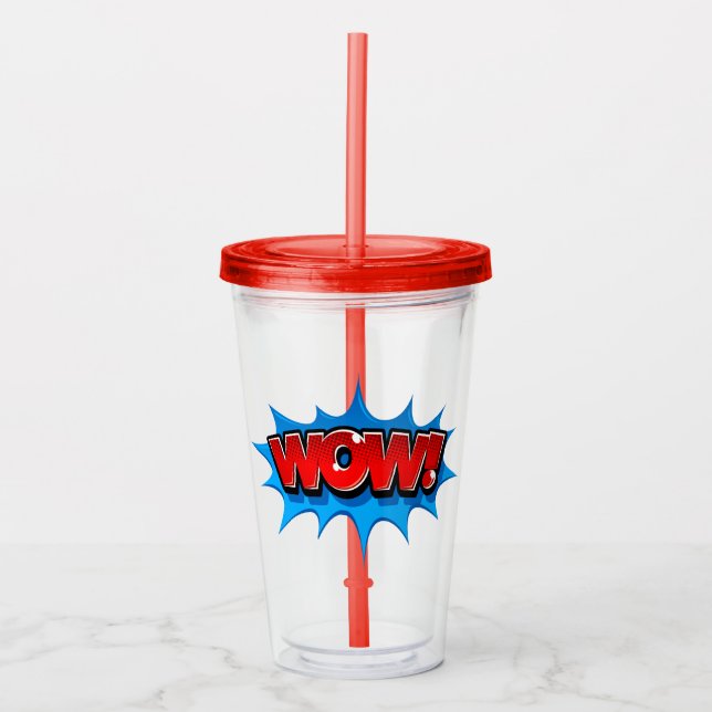 Comic Book WOW! Acryltrinkbecher (Vorderseite)