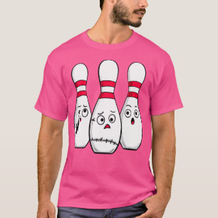 Comic Bowling Ängstliche Bowling Pins Lustiger Spo T-Shirt