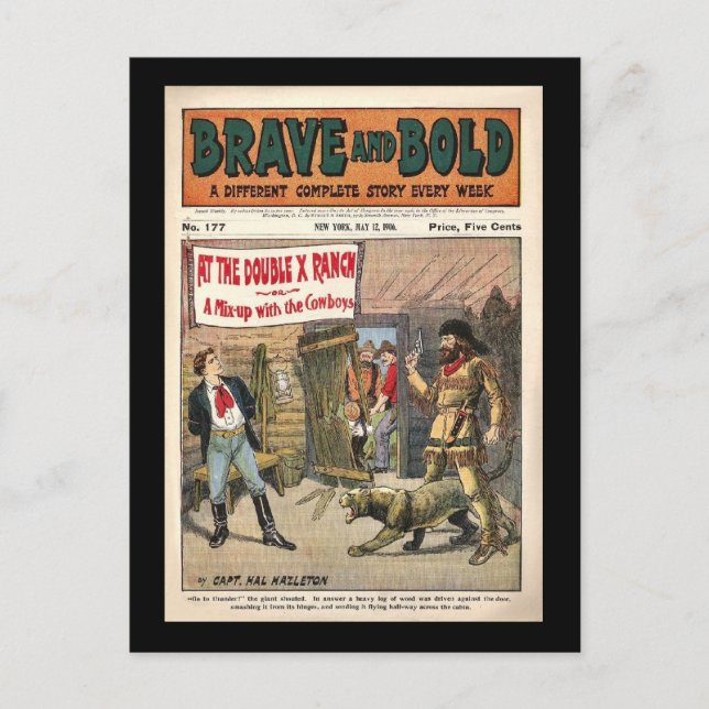 Comic "Brave and Bold Serial Western Book" - 1906 Postkarte (Vorderseite)