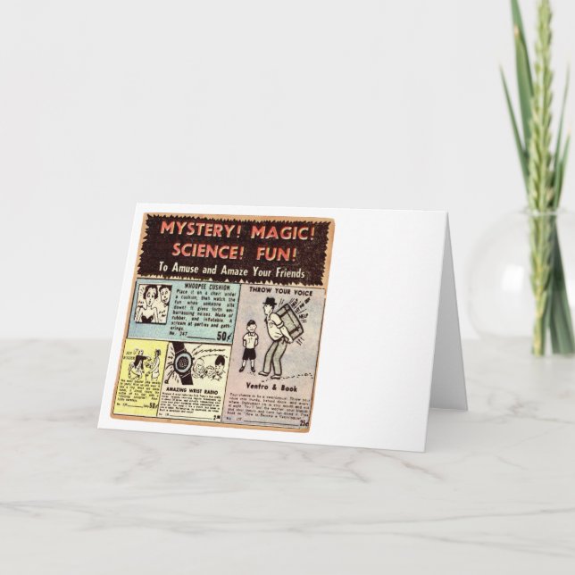 Comic-Buch-Anzeige - Gruß-Karte Karte (Vorderseite)