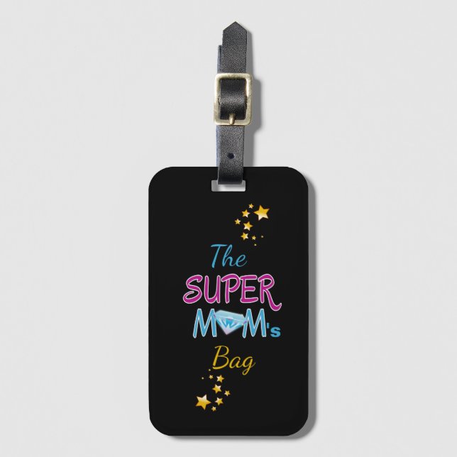 Comic Buch Pop Art Superhero Mama Muttertag Gepäckanhänger (Vorderseite Vertikal)