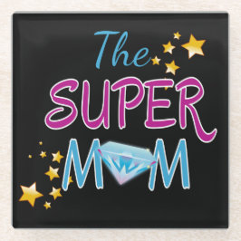 Comic Buch Pop Art Superhero Mama Muttertag Glasuntersetzer