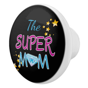 Comic Buch Pop Art Superhero Mama Muttertag Keramikknauf