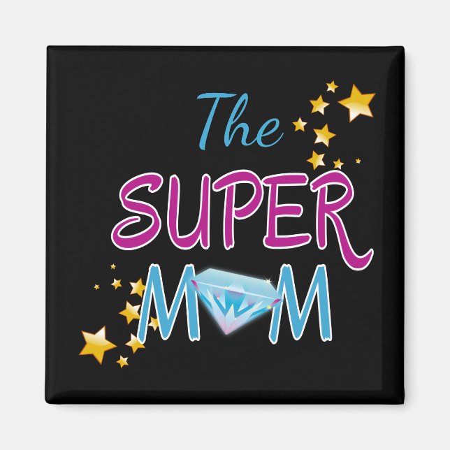 Comic Buch Pop Art Superhero Mama Muttertag Magnet (Vorne)