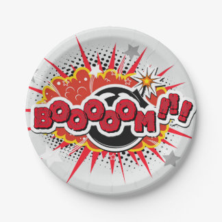 Comic Buch Pop Kunst Boom Explosion Pappteller