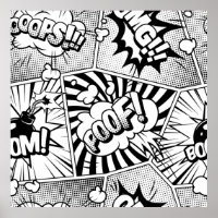 Comic Buch Pop Kunst, Weiß und Schwarz