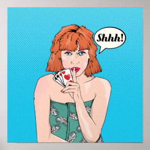 Comic-Buch-Stil Poker-Betrug Poster