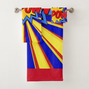 Comic Buch Superheld Kapow!Badehandtuch-Set Badhandtuch Set