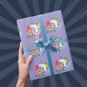 Comic-Buch-Thema OMG lustig Geschenkpapier