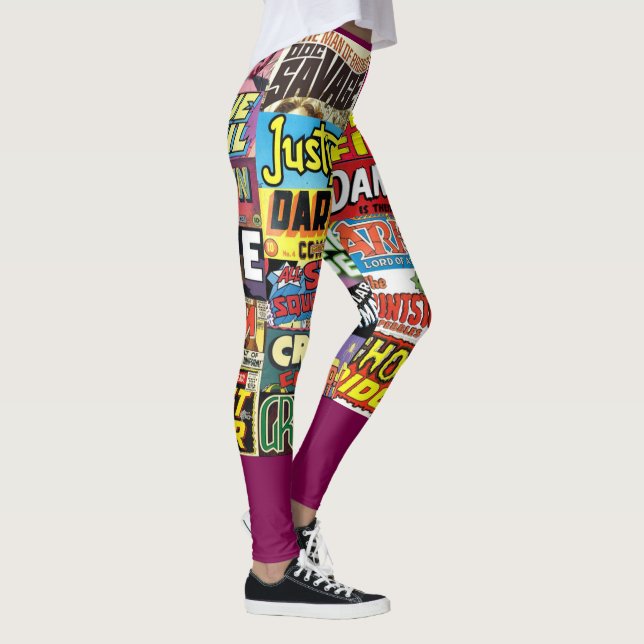 Comic Buchabdeckungen Leggings (Rechts)