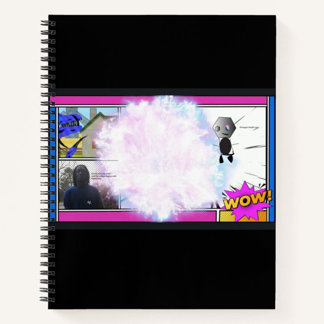 Comic Buchbuch für Lehre und Kunst Notizbuch (Vorderseite)