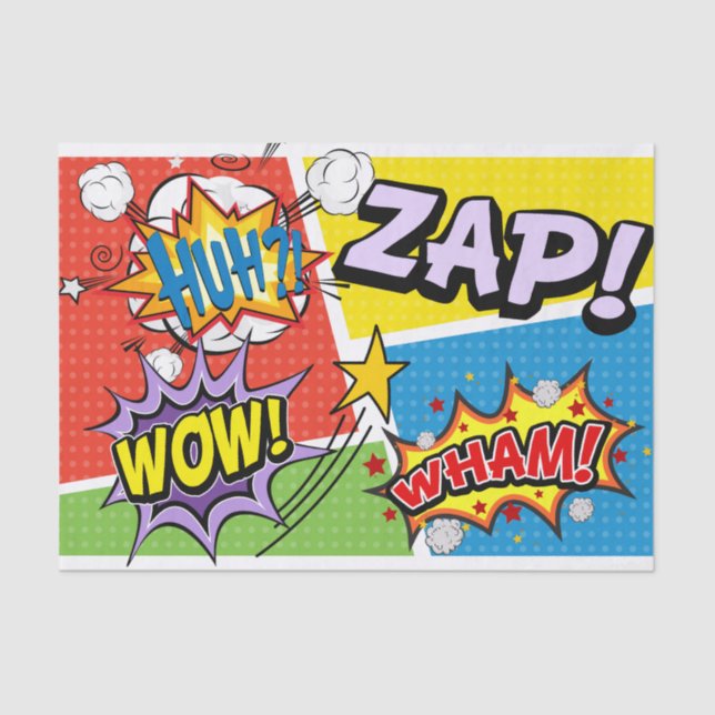 Comic buchen Geburtstagsparty! Seidenpapier (Vorderseite)