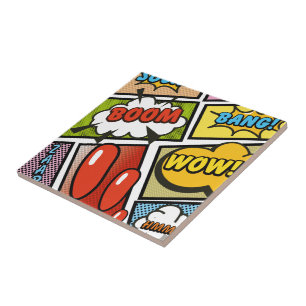 Comic Buchen Sie Cartoon Schriftart! Fliese