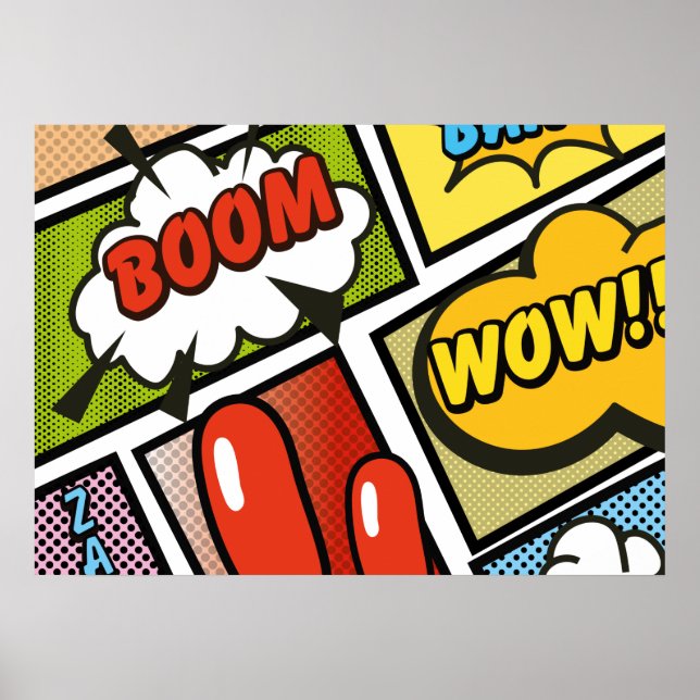 Comic Buchen Sie Cartoon Schriftart! Poster (Vorne)