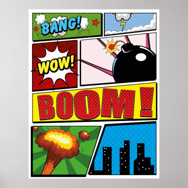 Comic Buchen Sie Cartoon Schriftart! Poster (Vorne)