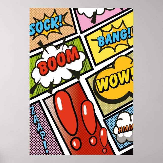 Comic Buchen Sie Cartoon Schriftart! Poster (Vorne)