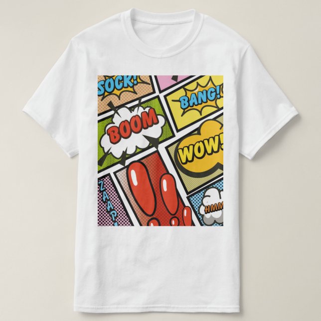 Comic Buchen Sie Cartoon Schriftart! T-Shirt (Design vorne)