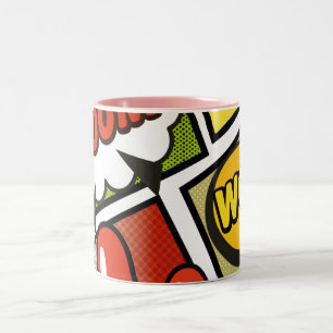 Comic Buchen Sie Cartoon Schriftart! Zweifarbige Tasse