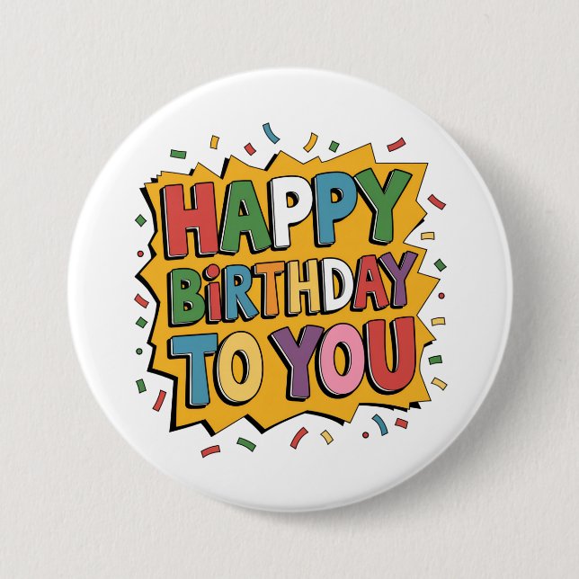 Comic Burst Alles Gute zum Geburtstag Button (Vorderseite)