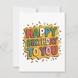 Comic Burst Alles Gute zum Geburtstag Dankeskarte